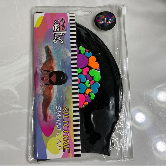 DOLFIN UGLIES Neon Heart Swim Team Practice Cap - Picture 2 of 3